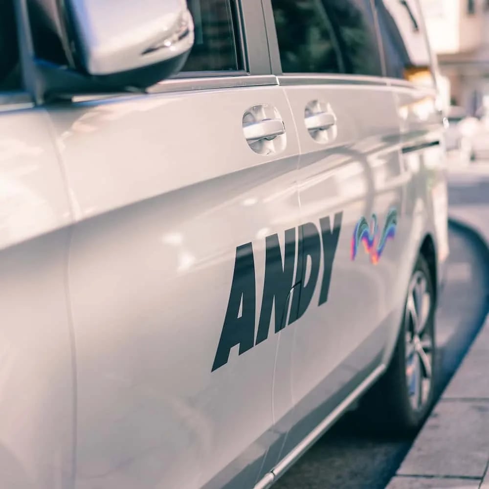 Side view of an Andy Van